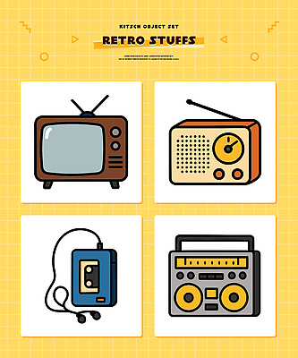디자인 문화 음향기기 생활용품 일러스트 가족 전자제품 텔레비전 가전제품 카세트테이프 빈티지 향수 오브젝트 라디오 복고 오디오 아날로그 국내일러스트 AI파일 컨셉 관계 화장품 파일형식 벡터