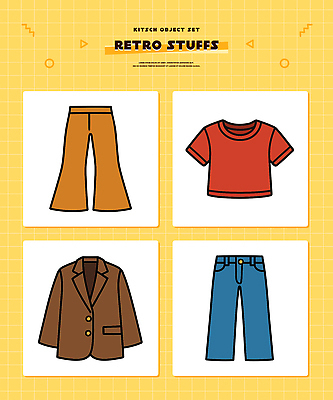 디자인 옷 패션 컬러 티셔츠 일러스트 캐주얼 쇼핑 유행 재킷 청바지 빈티지 모던 복고 개성 창의성 스타일 국내일러스트 AI파일 컨셉 셔츠 바지 외투 파일형식 벡터