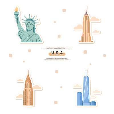 건축물 디자인 문화 예술 상징 여행 일러스트 풍경 미국 도시 역사 추억 뉴욕 자유의여신상 방문 랜드마크 뷰티풀 창의성 경관 국내일러스트 AI파일 건축 컨셉 북아메리카 세계문화유산 파일형식 벡터