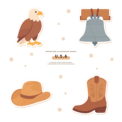 동물 모자 전통 디자인 문화 예술 상징 백그라운드 일러스트 부츠 풍경 미국 자유 종 역사 카우보이 독수리 이미지 조화 국내일러스트 AI파일 잡화 신발 컨셉 북아메리카 조류 파일형식 벡터