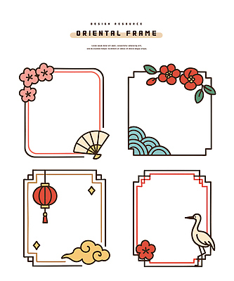 전통 디자인 꽃 아시아 문화 예술 컬러 백그라운드 패턴 일러스트 프레임 장식 사각형 부채 자원 뷰티풀 창의성 국내일러스트 AI파일 도형 식물 나라 무늬 파일형식 벡터