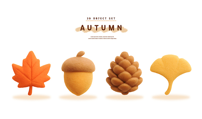 PSD 편집이미지 디자인 계절 예술 단풍 자연 나뭇잎 풍경 장식 세트 3D 가을 오브젝트 도토리 솔방울 색채 편집3D 잎 견과류 디지털합성 생태계 파일형식