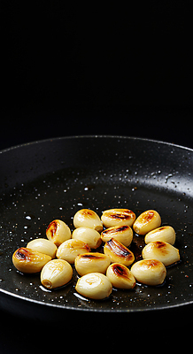 JPG 편집이미지 음식 식재료 재료 건강 마늘 요리 갈색 팬 맛 기름 준비 볶음 향 레시피 편집실사 AI포토 AI콘텐츠 컬러 컨셉 채소 CG 파일형식