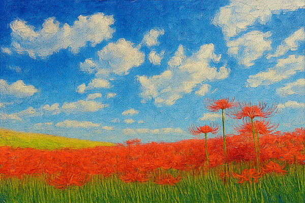 JPG 식물 컬러 꽃밭 일러스트 자연 하늘 생명 날씨 풍경 야외 일상 여름 반사 소풍 평화 관찰 흰구름 뷰티풀 국내일러스트 AI일러스트 AI콘텐츠 계절 꽃 컨셉 모션 라이프 야외활동 생태계 파일형식 구름_자연