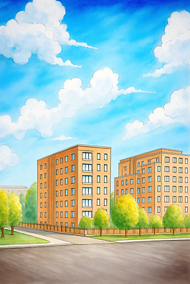 JPG 나무 구름 일러스트 설계 거리 아파트 주택 풍경 잔디 취미 건물 일상 환경 공간 도시 구조물 조경 주거지 거주 국내일러스트 AI일러스트 AI콘텐츠 자연요소 식물 건축물 건축 컨셉 라이프 파일형식