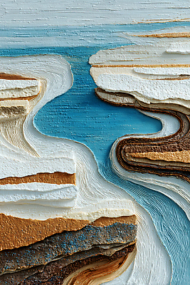 JPG 편집이미지 물결 예술 바다 컬러 조각 자연 수채화 풍경 해변 갈색 절벽 흰색 조화 뷰티풀 지층 편집실사 AI포토 AI콘텐츠 CG 생태계 파일형식