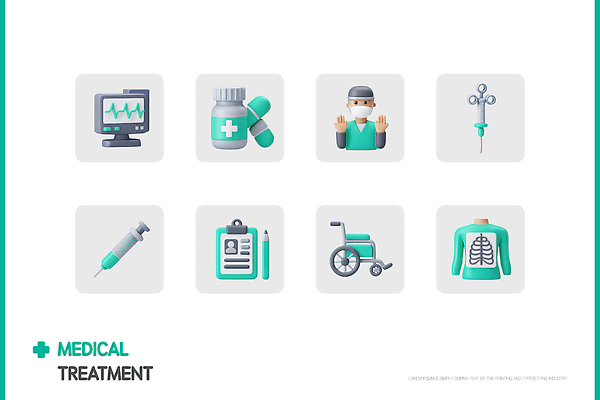 PSD 아이콘 의학 엑스레이 건강 병원 주사기 치료 3D아이콘 약 진료 환자 의료진 응급 기록 휠체어 검사_조사 직업 의료기기 긴급 파일형식