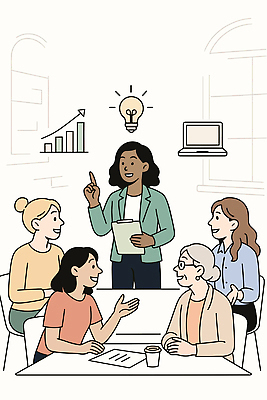 여자 남자 컨셉 생각 일러스트 비즈니스 회의 협력 아이디어 협상 정보 발표 그룹 토론 전략 의견 소통 창의성 국내일러스트 AI파일 사람 파일형식 벡터