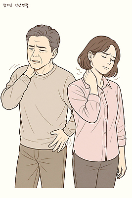 PSD 여자 남자 포즈 신체 일러스트 스트레스 관리 일상 치료 운동 예방 자세교정 긴장 목통증 물리치료 치유 불편함 국내일러스트 감정 의학 건강 사람 라이프 고통 감각 연습 파일형식