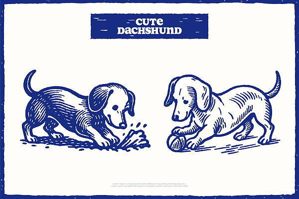 동물 반려견 일러스트 장난 공 모션 물놀이 놀이 반려동물 장난감 귀여움 개 강아지 닥스훈트 연습 즐거움 국내일러스트 AI파일 감정 컨셉 포유류 파일형식 벡터