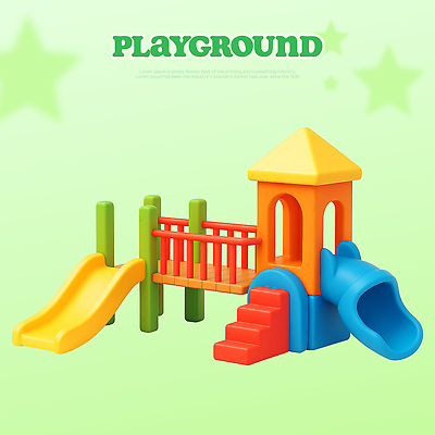 PSD 편집이미지 어린이 컬러 모션 놀이 안전 야외 장난감 계단 공간 미끄럼틀 놀이기구 놀이터 즐거움 편집3D 감정 사람 3D 파일형식
