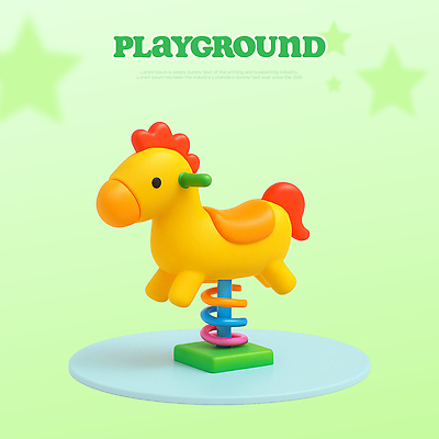 PSD 편집이미지 디자인 어린이 컬러 놀이 안전 장난감 용수철 아기 말_게임 미끄럼틀 놀이기구 놀이터 즐거움 편집3D 감정 사람 3D 파일형식