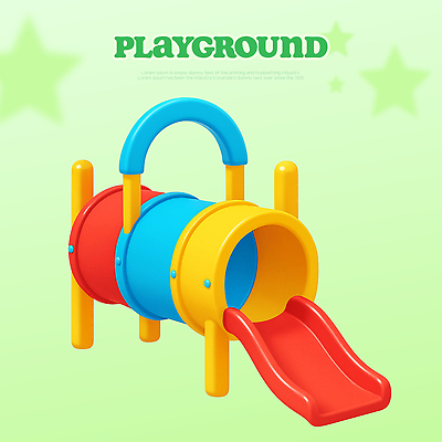 PSD 편집이미지 디자인 어린이 컬러 모션 안전 야외 아기 구조물 미끄럼틀 놀이기구 놀이터 즐거움 통로 편집3D 건축 감정 놀이 사람 3D 파일형식