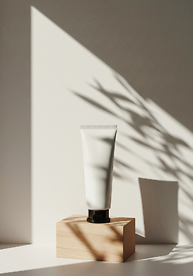 JPG 편집이미지 디자인 컬러 조명 그림자 목재 인테리어 촬영 화장품 받침대 오브젝트 질감 튜브 편집실사 AI포토 AI콘텐츠 나무 재료 뷰티 CG 파일형식