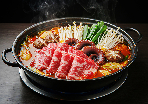 JPG 편집이미지 한식 채소 육류 요리 식사 소고기 뜨거움 해산물 매움 잔치 전골 레시피 국물 해물전골 편집실사 AI포토 AI콘텐츠 음식 식재료 맛 CG 파일형식