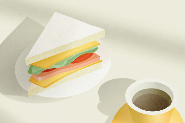 JPG 여유 커피 음식 컬러 일러스트 재료 탁자 아침 샌드위치 건강 요리 일상 식사 맛 아침식사 즐거움 질감 브런치 식욕 오후 국내일러스트 AI일러스트 AI콘텐츠 주간 감정 음료 가구 컨셉 라이프 파일형식