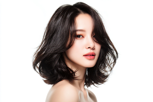 JPG 편집이미지 헤어스타일 여자 얼굴 포즈 미소 화장 뷰티 머리카락 카메라 촬영 매력적 파마 의료성형뷰티 스타일 편집실사 AI인물포토 AI콘텐츠 컨셉 표정 사람 신체부위 전자제품 머리 CG 파일형식 AI포토