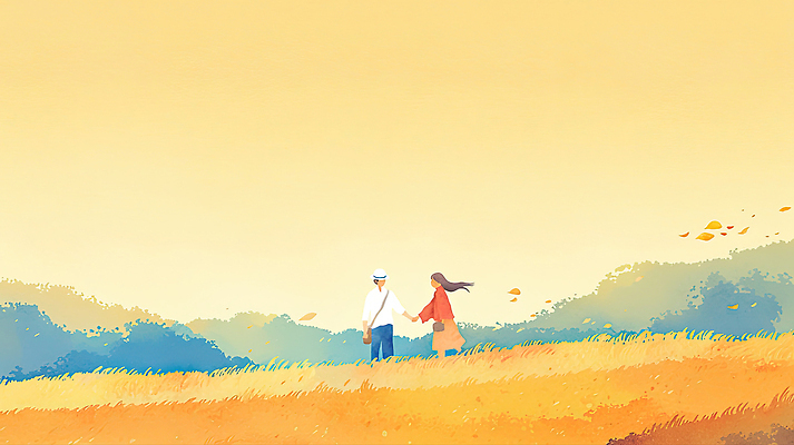 JPG 나무 커플 행복 일러스트 자연 바람 사랑 풍경 초원 햇빛 걷기 일몰 로맨틱 자유 가을 국내일러스트 AI일러스트 AI콘텐츠 자연요소 식물 계절 감정 컨셉 관계 모션 날씨 태양 노을 생태계 파일형식