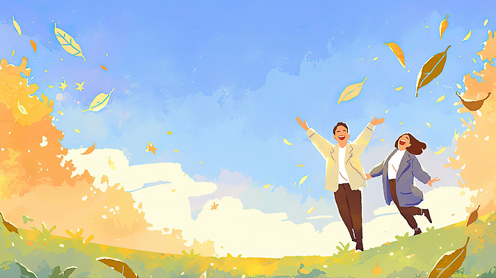 JPG 공원 행복 감정 잎 일러스트 자연 웃음 풍경 두명 친구 햇빛 기쁨 자유 가을 추억 귓속말 즐거움 외출 순간 국내일러스트 AI일러스트 AI콘텐츠 식물 계절 공공시설 컨셉 관계 표정 사람 태양 생태계 파일형식