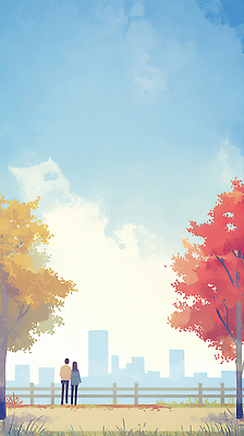 JPG 나무 시선 여유 컬러 백그라운드 일러스트 자연 하늘 사람 풍경 건물 일상 평화 산책 가을 도시 뷰티풀 국내일러스트 AI일러스트 AI콘텐츠 식물 건축물 계절 감정 컨셉 휴식 라이프 생태계 파일형식