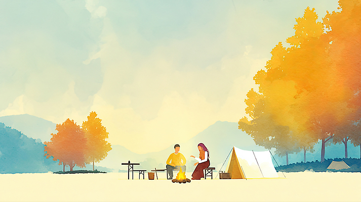JPG 나무 커플 여유 음식 여행 일러스트 자연 불 휴식 산 풍경 야외 평화 주황색 일몰 캠핑 가을 시간 모닥불 즐거움 국내일러스트 AI일러스트 AI콘텐츠 자연요소 식물 계절 감정 컬러 컨셉 관계 레저 노을 생태계 파일형식