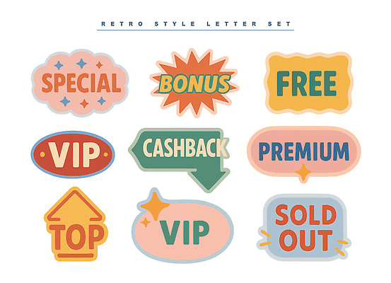 디자인 컬러 백그라운드 일러스트 텍스트 문구용품 그래픽 고급 복고 VIP 무료 보너스 스페셜 프리미엄 캐시백 국내일러스트 AI파일 컨셉 금융 오브젝트 파일형식 벡터