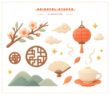 모양 PSD 구름 편집이미지 전통 디자인 꽃 문화 예술 컬러 자연 산 팬 차 오브젝트 등롱 편집3D 자연요소 식물 음료 3D 생태계 파일형식