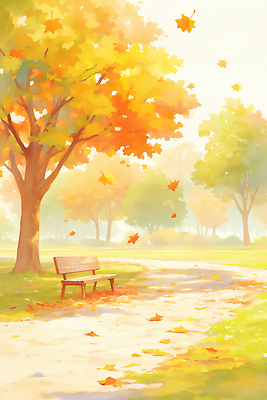 JPG 나무 공원 여유 컬러 잎 벤치 일러스트 자연 바람 풍경 잔디 햇빛 평화 환경 감상 산책로 가을 떨어짐 그림 뷰티풀 국내일러스트 AI일러스트 AI콘텐츠 자연요소 식물 계절 공공시설 감정 길 컨셉 의자 날씨 태양 생태계 파일형식