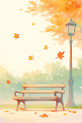 JPG 나무 공원 컬러 가로등 벤치 일러스트 자연 휴식 나뭇잎 풍경 일상 햇빛 고요 일몰 가을 떨어짐 조용 뷰티풀 국내일러스트 AI일러스트 AI콘텐츠 식물 계절 공공시설 컨셉 잎 의자 라이프 태양 노을 생태계 파일형식