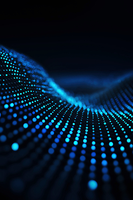 JPG 편집이미지 패턴 추상 파란색 빛 반짝임 디지털 어둠 흐름 수면 입자 신비 배열 전자 장면 깊이 이미지편집 AI컴퓨터그래픽 AI콘텐츠 컬러 컨셉 무늬 모션 물 파일형식