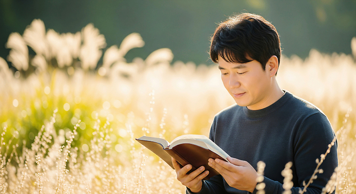 JPG 편집이미지 남자 행복 여유 모션 자연 초원 책 독서 햇빛 평화 시간 소통 풀꽃 한가함 의료성형뷰티 편집실사 AI인물포토 AI콘텐츠 꽃 감정 컨셉 사람 태양 CG 생태계 파일형식 AI포토