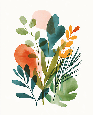 JPG 모양 식물 디자인 예술 컬러 일러스트 자연 생명 그래픽 표현 감각 배열 모던 심플 조화 뷰티풀 색감 창의성 국내일러스트 AI일러스트 AI콘텐츠 생태계 파일형식