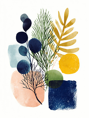 JPG 모양 식물 디자인 컬러 일러스트 자연 생명 장식 인테리어 감각 모던 그림 작품 조화 창의성 국내일러스트 AI일러스트 AI콘텐츠 미술 생태계 파일형식