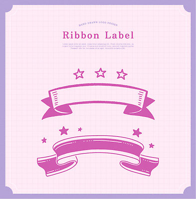 디자인 별 리본 예술 분홍색 컬러 백그라운드 패턴 일러스트 그래픽 장식 심볼 그림 수공예 창의성 창작 평면 국내일러스트 AI파일 자연요소 무늬 공예 파일형식 벡터