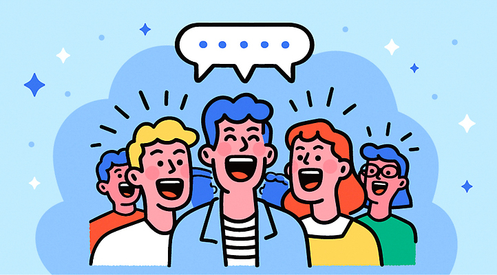 행복 감정 얼굴 백그라운드 일러스트 커뮤니케이션 협력 이야기 대화 웃음 여러명 기쁨 모임 표현 체험 즐거움 소통 친목 국내일러스트 AI파일 다수 컨셉 표정 말하기 사람 신체부위 파일형식 벡터