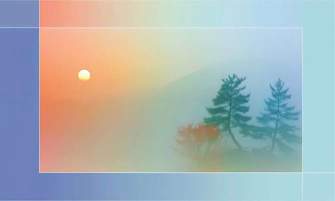 JPG 컬러 일러스트 자연 하늘 산 한옥 풍경 평화 노을 고요 일몰 안개 소나무 저녁 조용 산속 뷰티풀 색감 국내일러스트 AI일러스트 AI콘텐츠 자연요소 나무 한국전통 컨셉 고건축 날씨 야간 생태계 파일형식