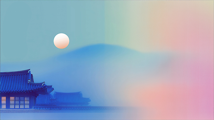 JPG 전통 건축 문화 컬러 일러스트 자연 하늘 산 한옥 한국 풍경 태양 고요 일몰 역사 저녁 그림 조화 뷰티풀 국내일러스트 AI일러스트 AI콘텐츠 자연요소 한국전통 아시아 고건축 노을 야간 생태계 파일형식