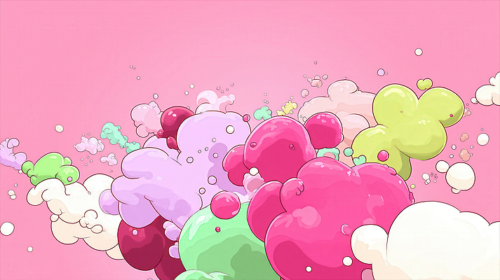 JPG 구름 디자인 분홍색 컬러 백그라운드 일러스트 풍경 그래픽 장식 디지털 표현 상쾌 그림 부드러움 색채 창작 국내일러스트 AI일러스트 AI콘텐츠 자연요소 감정 감각 파일형식