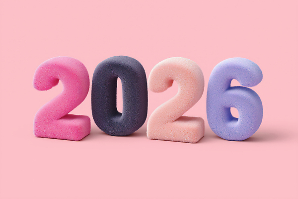 JPG 편집이미지 디자인 분홍색 컬러 장식 조형물 숫자 유행 축하 생일 연도 오브젝트 부드러움 색채 테마 2026년 편집3D AI컴퓨터그래픽 AI콘텐츠 문자 기념일 컨셉 미술 3D 감각 파일형식