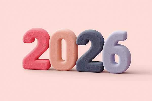 JPG 편집이미지 디자인 분홍색 컬러 백그라운드 장식 숫자 유행 모형 연도 오브젝트 부드러움 창의성 2026년 편집3D AI컴퓨터그래픽 AI콘텐츠 문자 3D 감각 파일형식