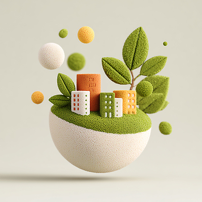 JPG 모양 식물 편집이미지 디자인 예술 컬러 자연 조형물 환경 미니어처 도시 구조물 조화 창의성 편집3D AI컴퓨터그래픽 AI콘텐츠 건축 미술 3D 모형 생태계 파일형식