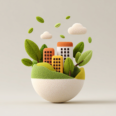 JPG 나무 편집이미지 디자인 예술 컬러 자연 건물 환경 도시 생태 균형 입체 조화 창의성 편집3D AI컴퓨터그래픽 AI콘텐츠 식물 건축물 3D 생태계 파일형식