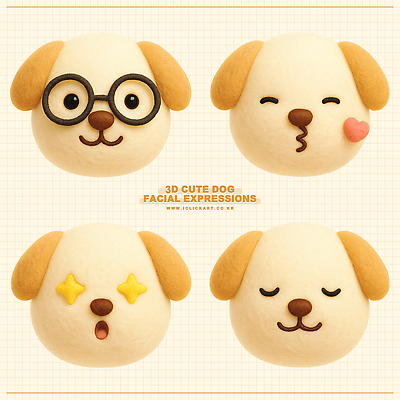 모양 PSD 동물 편집이미지 감정 디저트 표정 요리 귀여움 카페 개 홈베이킹 아기자기 편집3D 음식 컨셉 포유류 3D 상점 제빵 파일형식