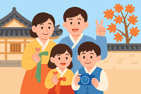 전통 기념일 행복 문화 어린이 컬러 여행 포즈 일러스트 가족 자연 기념 회화 추석 가을 전통의상 한복 즐거움 오브젝트 외출 국내일러스트 AI파일 한국전통 계절 명절 감정 관계 말하기 사람 이벤트 생태계 파일형식 벡터