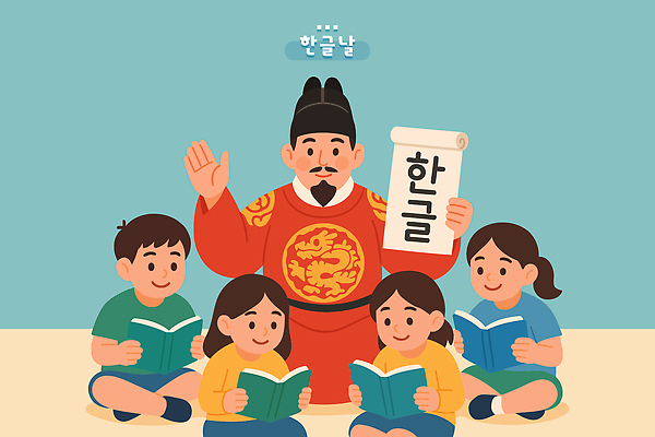 전통 교육 문화 어린이 상징 일러스트 놀이 이야기 이벤트 한글 친구 독서 축제 한자 교양 즐거움 문학 한글날 소통 세종대왕 국내일러스트 AI파일 문자 감정 컨셉 관계 사람 공휴일 왕 국경일 파일형식 벡터