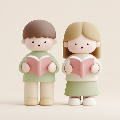 JPG 편집이미지 디자인 커플 옷 어린이 컬러 모션 따뜻함 표정 사람 책 독서 분위기 집중 부드러움 편집3D AI컴퓨터그래픽 AI콘텐츠 컨셉 관계 3D 감각 파일형식