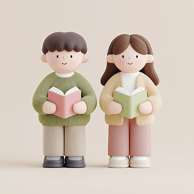 JPG 편집이미지 캐릭터 디자인 여자 교육 남자 문화 어린이 놀이 책 독서 귀여움 도서관 스웨터 카디건 창의성 편집3D AI컴퓨터그래픽 AI콘텐츠 컨셉 상의 사람 3D 외투 파일형식