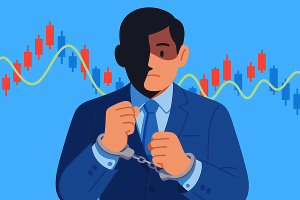남자 일러스트 비즈니스 성공 그래프 금융 경제 자유 도전 비즈니스맨 주식 통제 수갑 분석 투자 압박 전략 갈등 증시 경영 어려움 국내일러스트 AI파일 컨셉 사람 직장인 파일형식 벡터