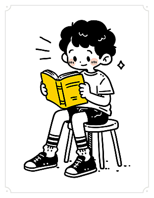 교육 어린이 의자 일러스트 모션 사랑 소년 취미 책 독서 노란색 시간 연령 집중 읽기 즐거움 그림 상상력 흥미 국내일러스트 AI파일 남자 감정 컬러 가구 컨셉 사람 파일형식 벡터