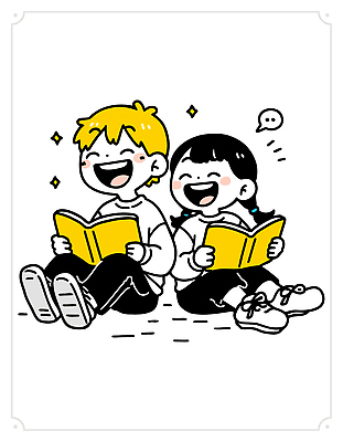 교육 어린이 일러스트 모션 놀이 바닥 함께함 웃음 책 친구 독서 노란색 시간 분위기 편안함 즐거움 그림 문학 상상력 상호작용 국내일러스트 AI파일 감정 컬러 컨셉 관계 표정 사람 감각 파일형식 벡터